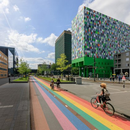 Utrecht Science Park met regenboogfietspad